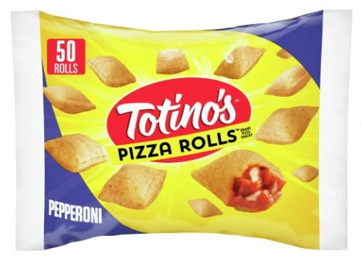 Totino's Pepperoni Pizza Rolls - Frozen Snack, 24.8 oz (50 Count) - Pack of 4 | Quick & Easy Party Food, Game Day Snacks, After-School Treats for Kids
