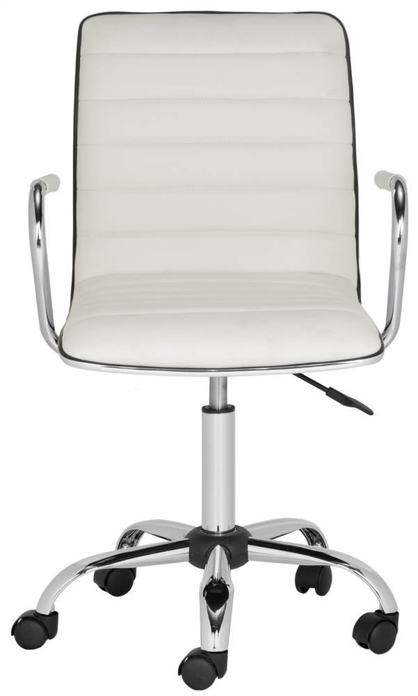 SAFAVIEH Jonika White Modern Office Desk Chair - Ergonomic Computer Chair for Home & Office Workspace, Study, Gaming, and Conference Room Use
