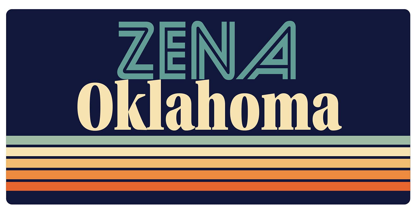 Zena Oklahoma 5 x 2.5-Inch Retro Fridge Magnet - Vintage Style Decorative Magnet for Refrigerators, Lockers & Metal Surfaces - Perfect for Home, Office & Dorm Decor