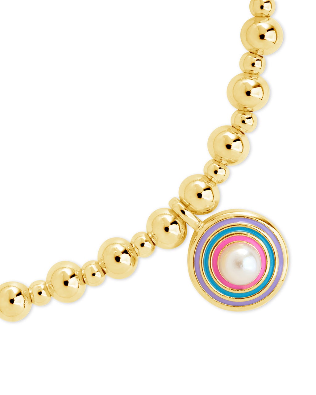Lorelai Enamel & Pearl Charm Beaded Bracelet for Women - Elegant Fashion Jewelry Gift for Birthday, Anniversary & Special Occasions | Perfect for Parties, Weddings & Everyday Wear
