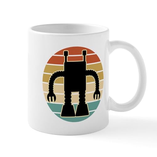 White - Robotics Vintage Robot Mugs