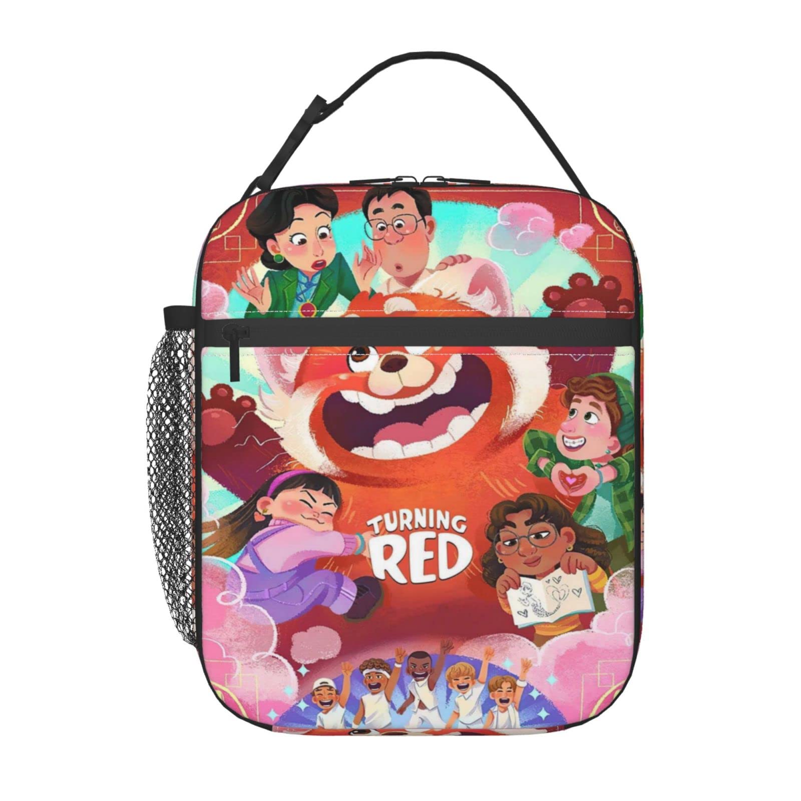 Cute Red Cartoon Insulated Lunch Box - Reusable Waterproof Lunch Bag for Women, Men, Boys & Girls - Portable Meal Prep Cooler Tote for School, Work, Office, Travel & Picnic - Keeps Food Fresh & Cool All Day