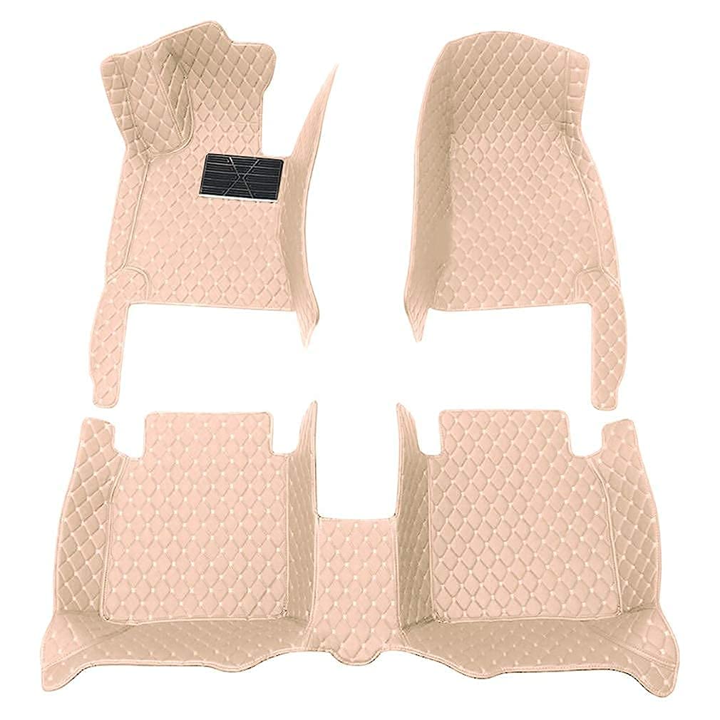 Luxury Waterproof Leather Car Floor Mats for Cadillac ATS 2013-2019 - All Weather Protection Full Coverage Floor Liners Set (Beige) | Perfect for Daily Commuting, Road Trips & Winter Driving