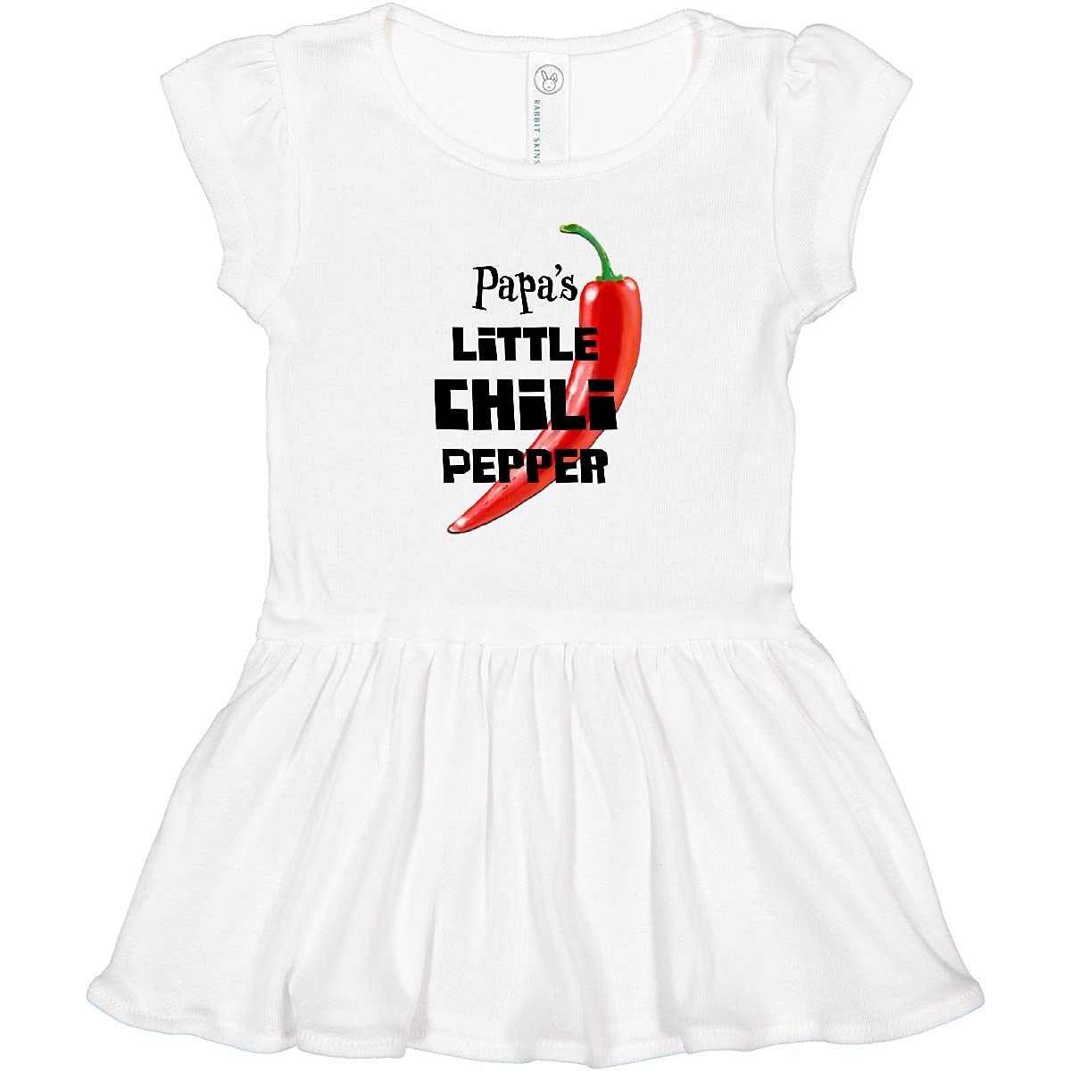 Inktastic Papa's Little Chili Pepper Toddler Dress - Cute Baby Girl Outfit for Holidays, Parties & Family Photos | Soft Cotton Comfort for Everyday Wear
