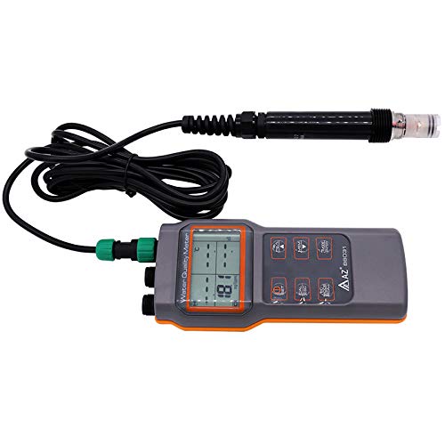 AZ86031 Water Quality Meter - Dissolved Oxygen, pH, Conductivity, Salinity & Temperature Tester | Perfect for Aquariums, Pools, Hydroponics & Environmental Testing