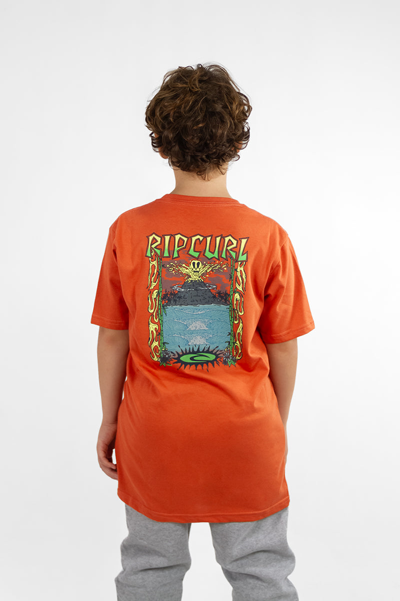 Ripcurl K Te Rlx Print Ladrillo Women's T-Shirt - Comfortable Casual Short Sleeve Top for Surfing, Beach & Everyday Wear