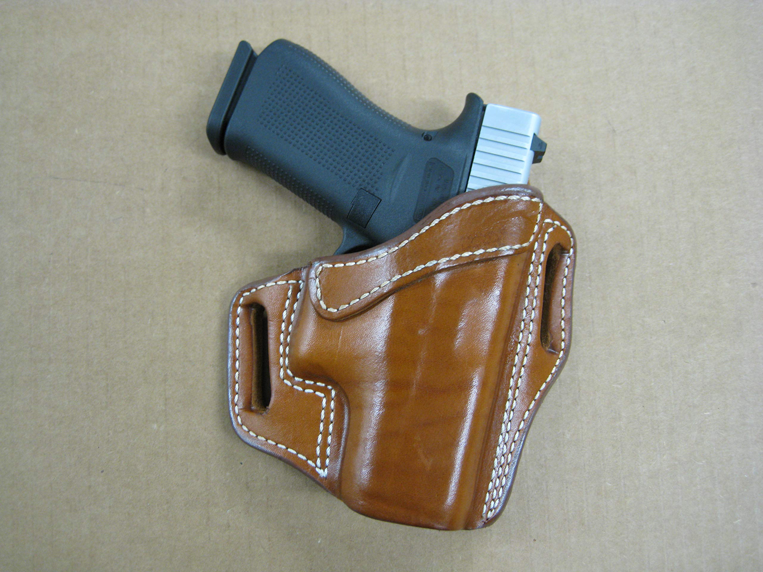 Azula OWB Leather 2 Slot Molded Pancake Belt Holster for Kimber Micro 9 9mm - Right Hand CCW Concealed Carry Holster - Perfect for Everyday Wear & Outdoor Activities