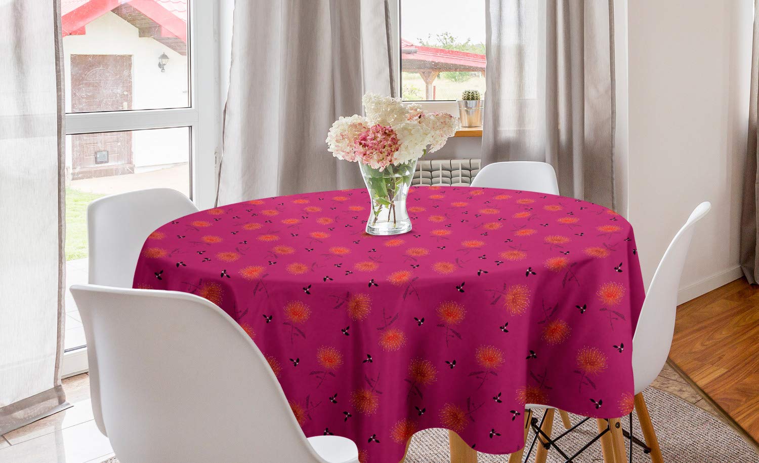 Ambesonne Spring Round Tablecloth 60
