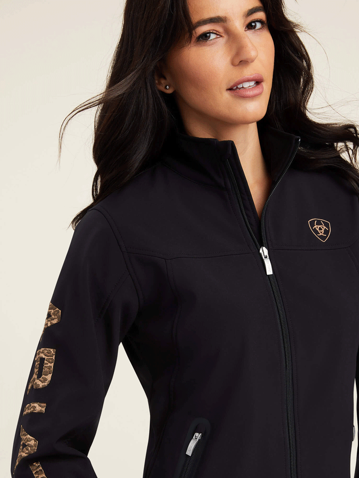 Ariat Women's New Team Softshell Jacket - Black | Water-Resistant Windbreaker for Outdoor Activities, Horseback Riding & Casual Wear
