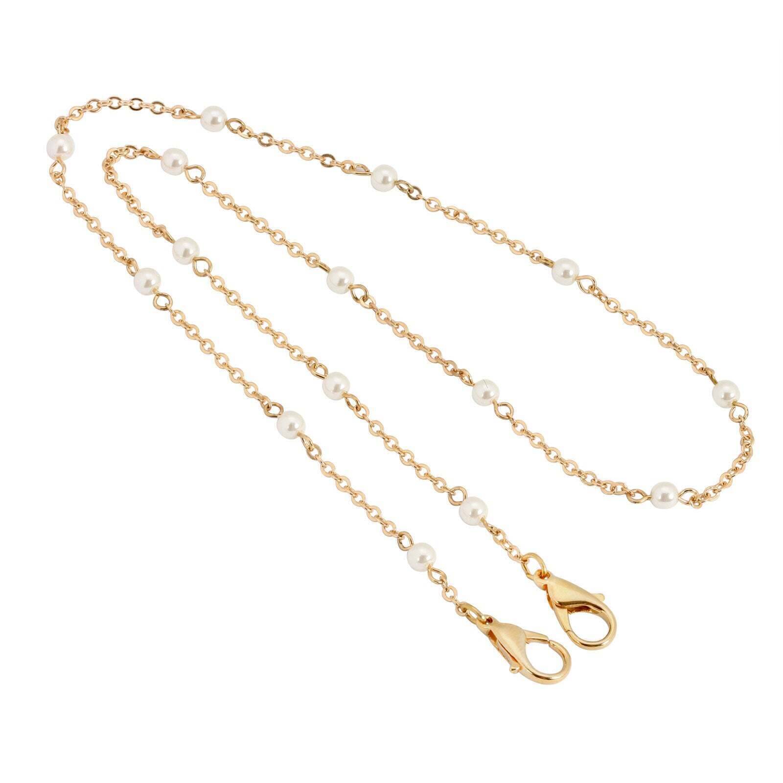 1928 Jewelry Face Mask Chain Holder with Faux Pearls - 22 Inch Adjustable Mask Lanyard for Women - Perfect for Parties, Work & Daily Wear