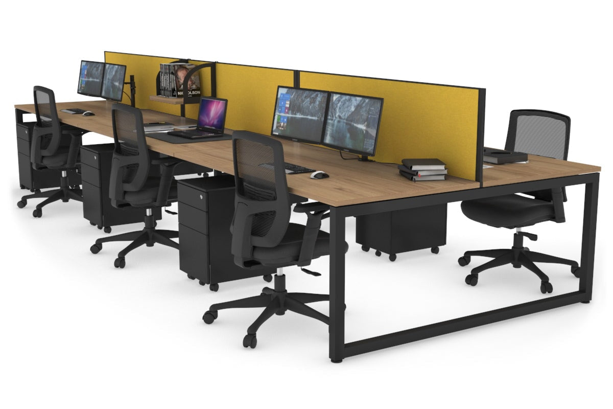 Quadro Loop Legs 6-Person Office Workstation - 1400L x 800W with Cable Management - Perfect for Open Office Layouts & Collaborative Workspaces