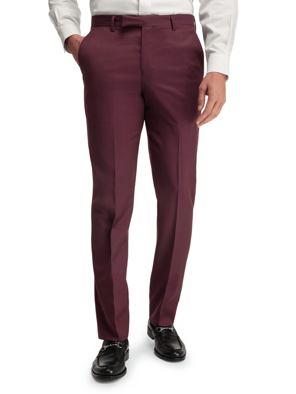 Premium Wool Gabardine Dress Pants for Men - Classic Burgundy Color | Office Wear, Business Attire & Formal Occasions
