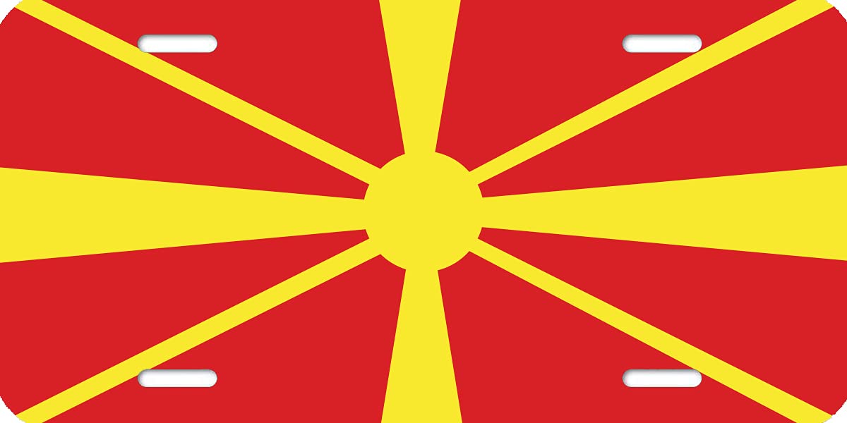 North Macedonia Flag Personalized Aluminum License Plate - 6x12 Inch Custom Vanity Tag for Cars & Trucks - Perfect for Travel Enthusiasts & Proud Macedonians