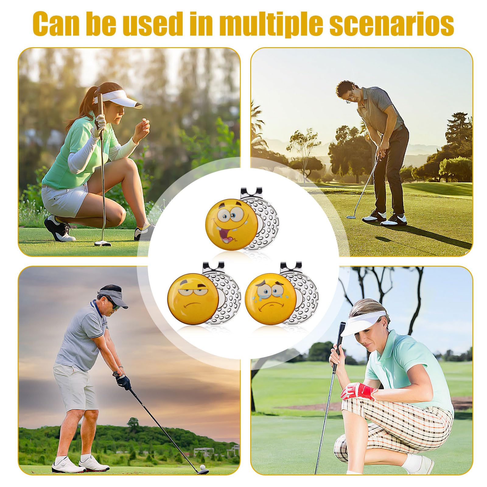 Premium 3-Piece Golf Ball Marker Set - Unique & Durable Golf Accessories for Men & Women - Perfect for Golf Tournaments, Practice & Course Play