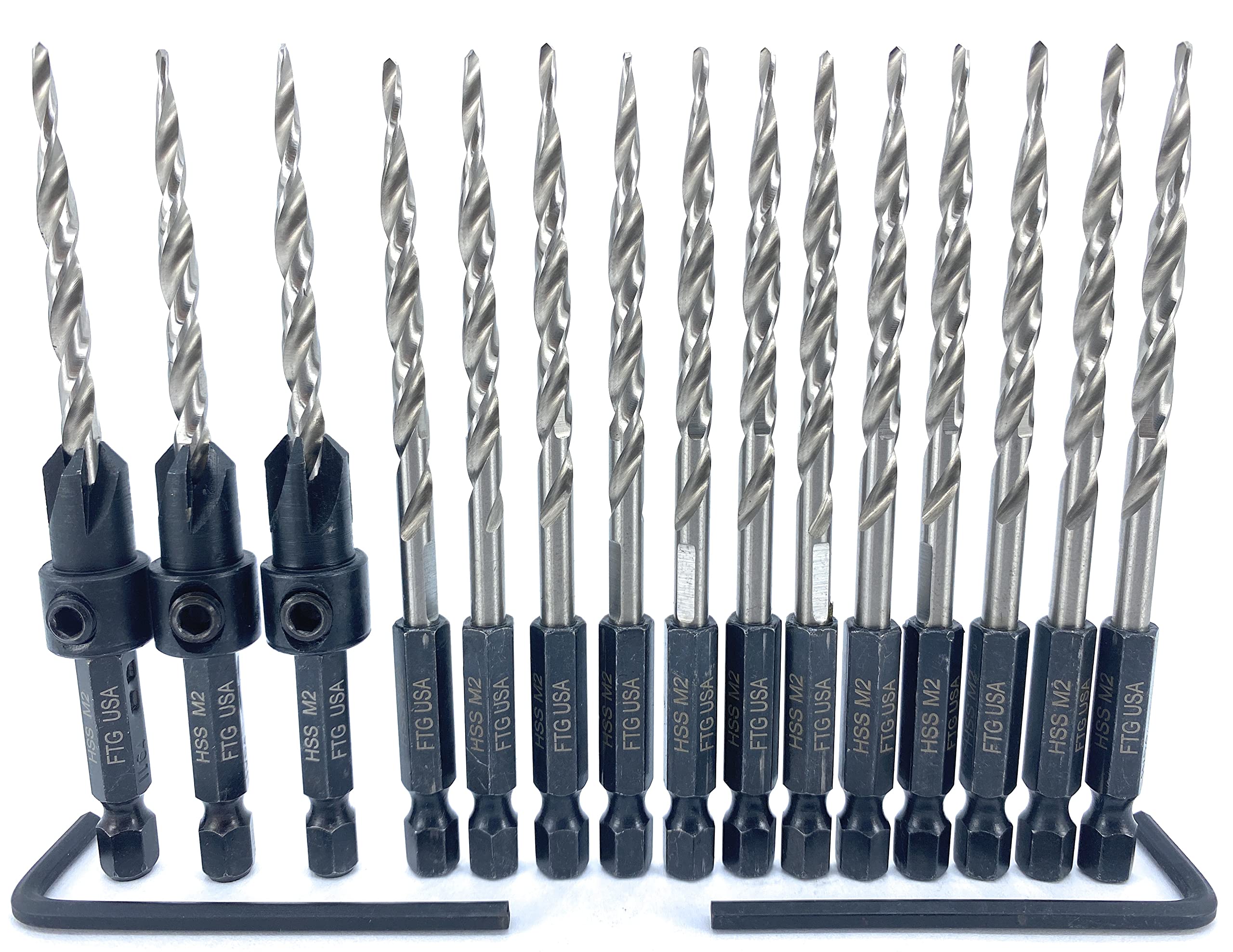 Premium 3-Piece Countersink Drill Bit Set #8 (11/64
