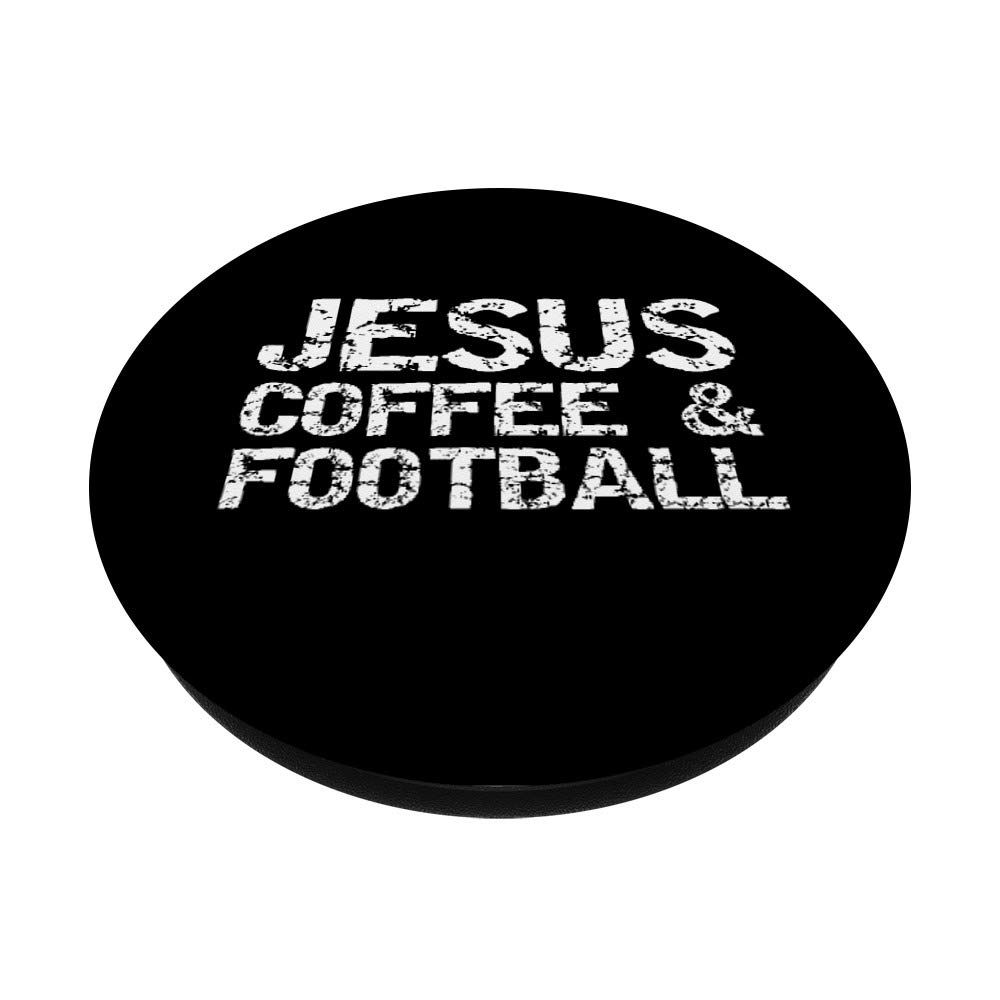 Jesus Coffee & Football PopSockets - Phone Grip & Stand for Game Day | Christian Apparel Accessories for iPhone, Samsung & Tablets | Perfect for Tailgating, Church Events & Sports Fans
