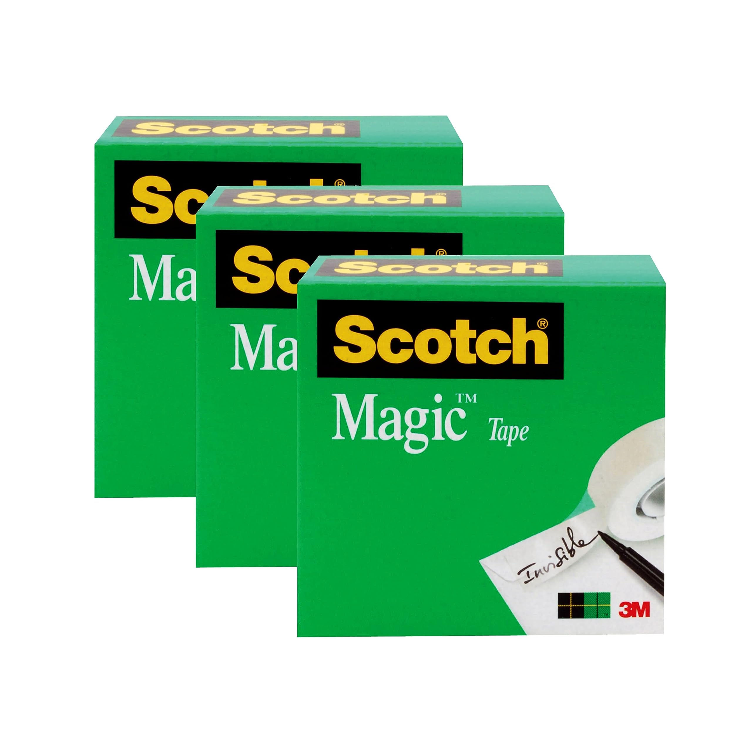Scotch Magic Tape - Invisible Adhesive for Home Office & School Supplies, 3 Rolls - Perfect for Document Repair, Gift Wrapping & Classroom Projects