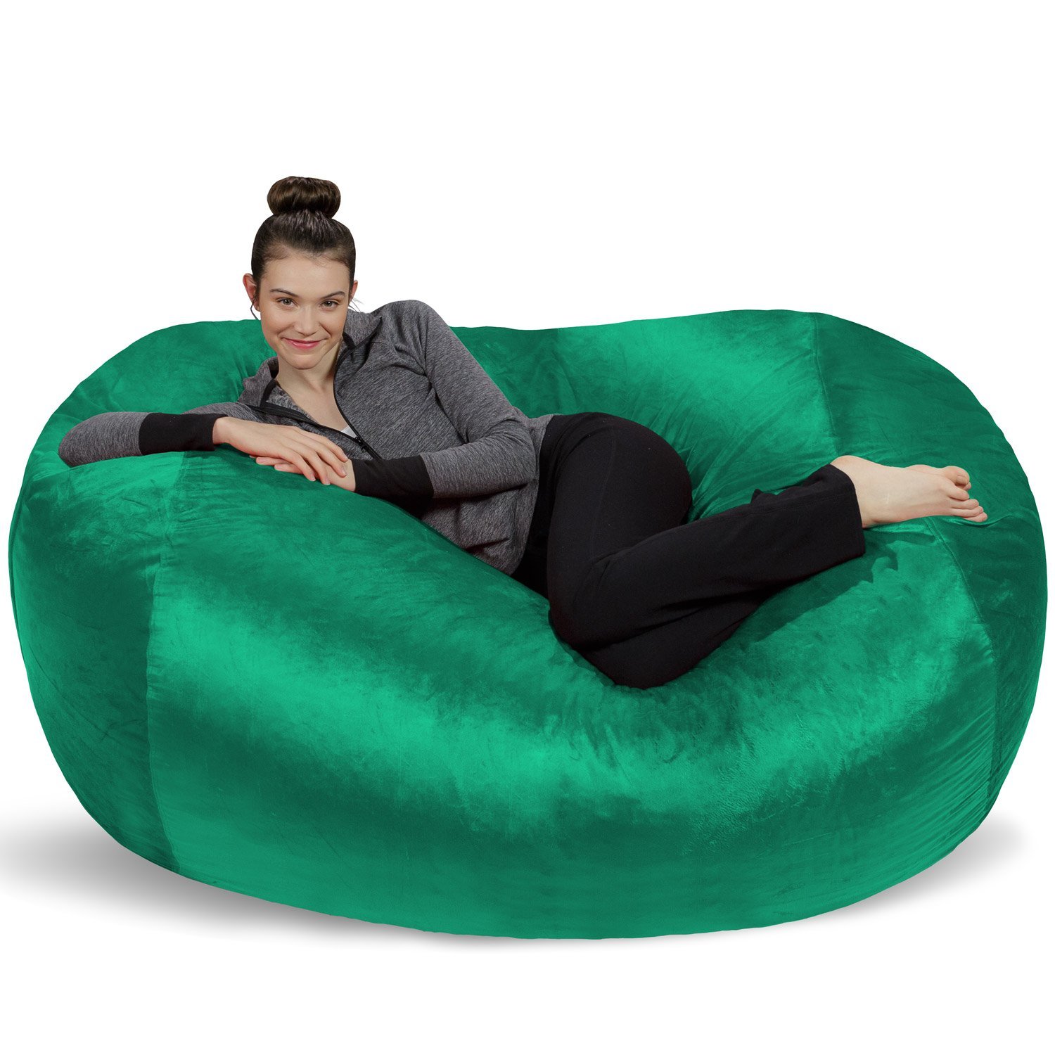 Super Soft Microsuede Bean Bag Chair - 6ft XL Memory Foam Lounger for Kids & Adults (Royal Blue) | Perfect for Living Rooms, Game Rooms & Movie Nights