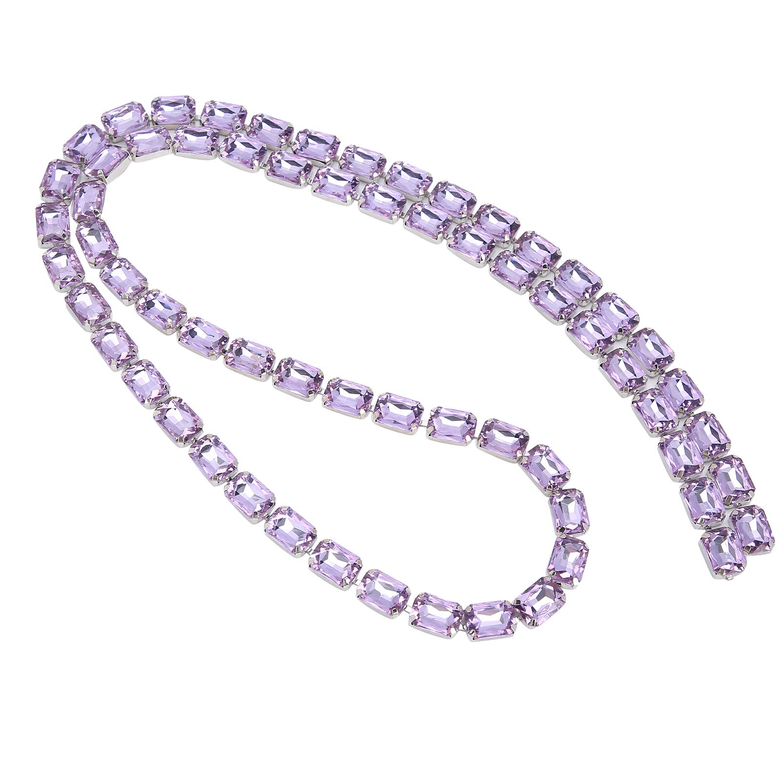 Pinsofy Sewing Claw Chain - Light Purple Glass Claw Chain Trim for Clothing Accessories, Holiday Decorations, Wedding Party, Candles & Cake Decor | DIY Crafts, Costume Design, Home Decor & Gift Wrapping
