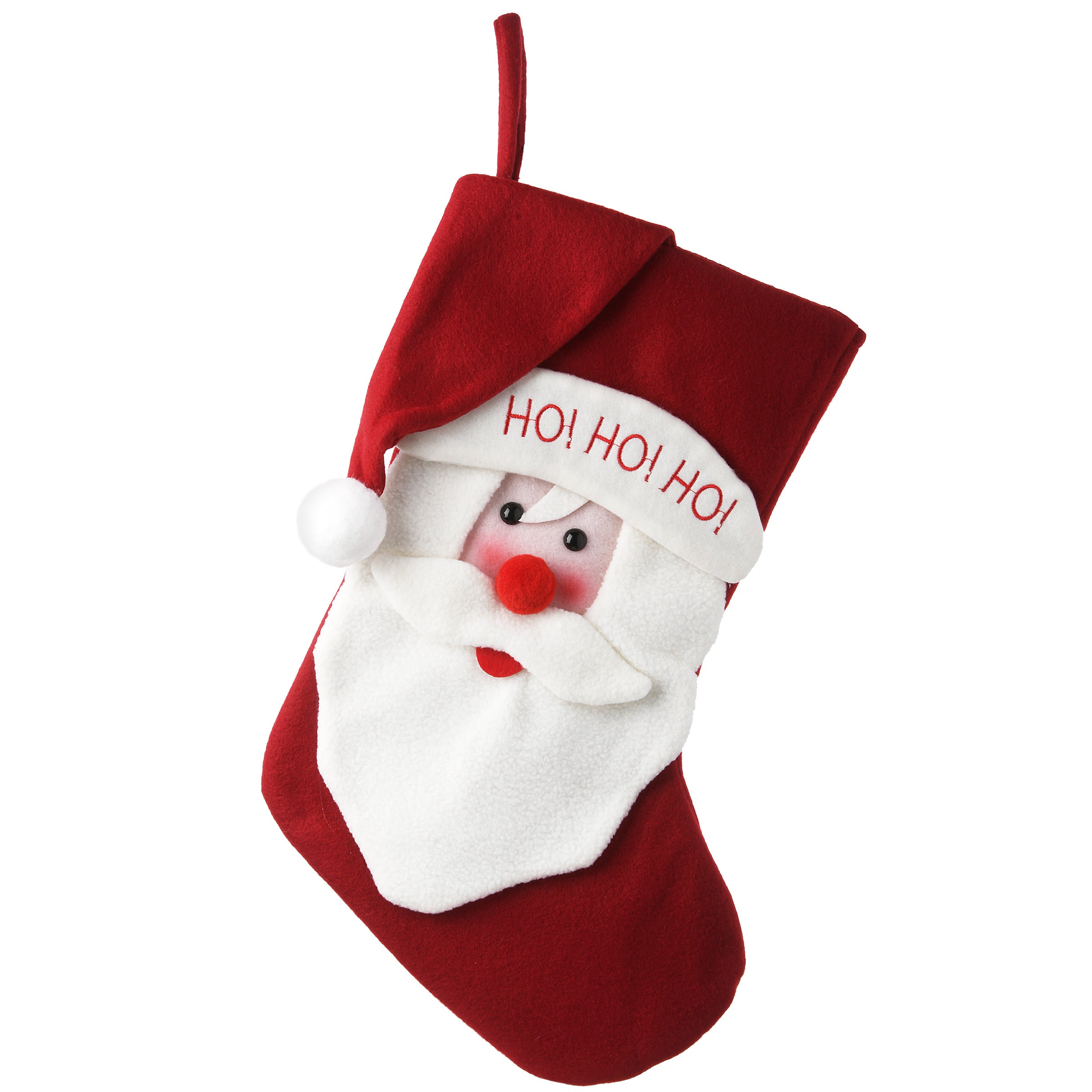 18 Inch Christmas Santa Stocking - Ho Ho Ho Holiday Decor for Fireplace, Tree & Festive Home Decorations - General Store Collection