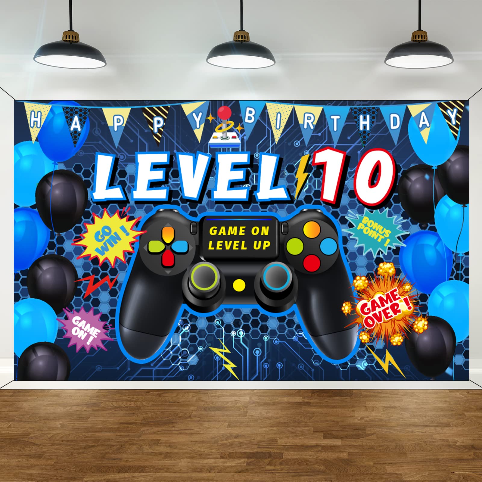 Vlipoeasn 10th Birthday Party Decorations for Boys - Video Game Theme Backdrop & Supplies for 10 Year Old's Celebration | Perfect for Gaming Themed Parties, Streamer Events & Kids Birthday Decor