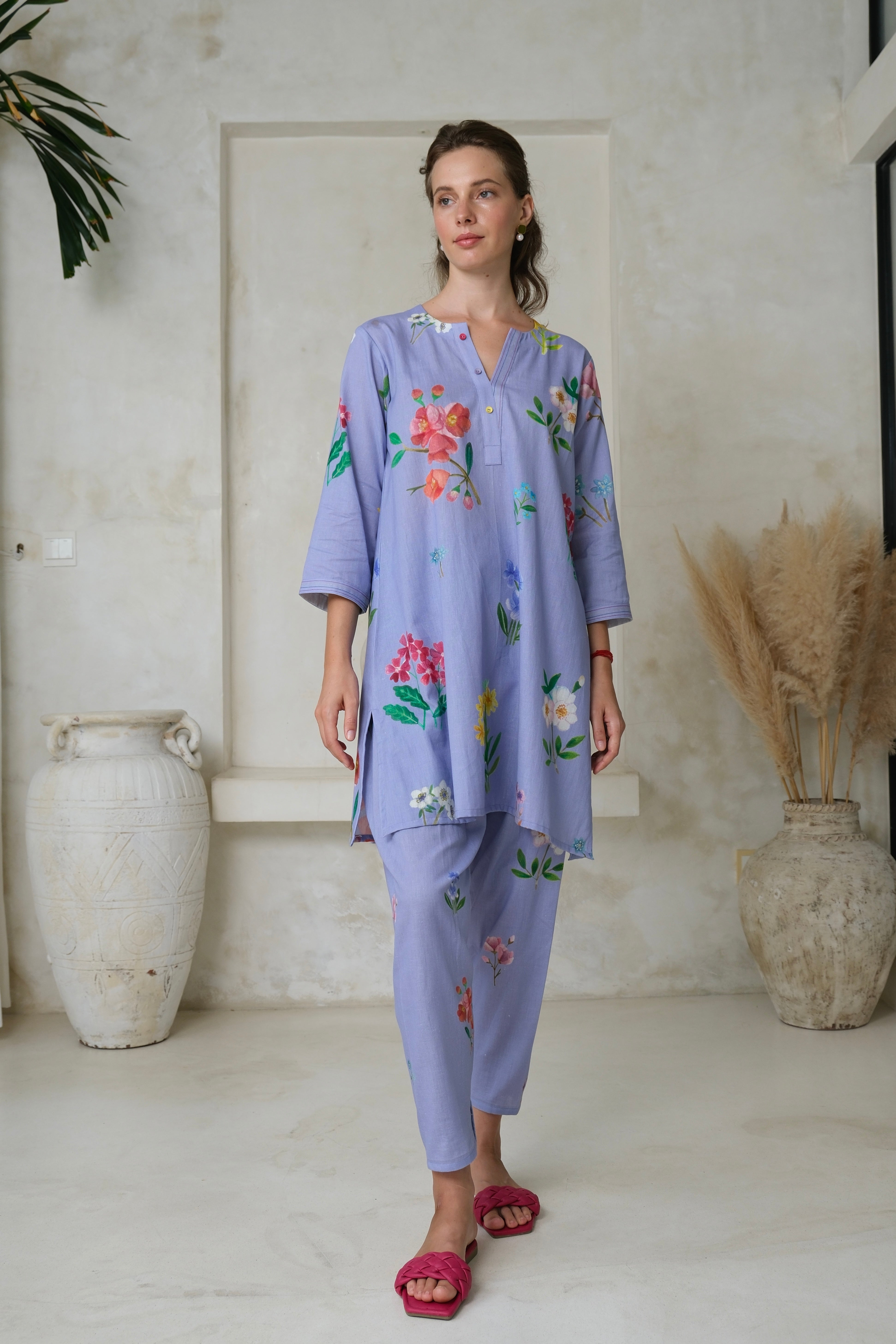 Amelia Short Kurta Set for Women - Stylish Cotton Indian Ethnic Wear - Perfect for Festivals, Parties & Casual Outings
