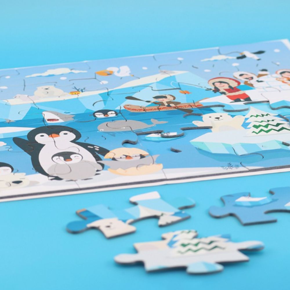 Calypto Jigsaw Puzzle - 36 Piece Eskimo Theme Arctic Adventure Puzzle for Kids & Adults - Perfect for Family Game Night & Winter Themed Decor