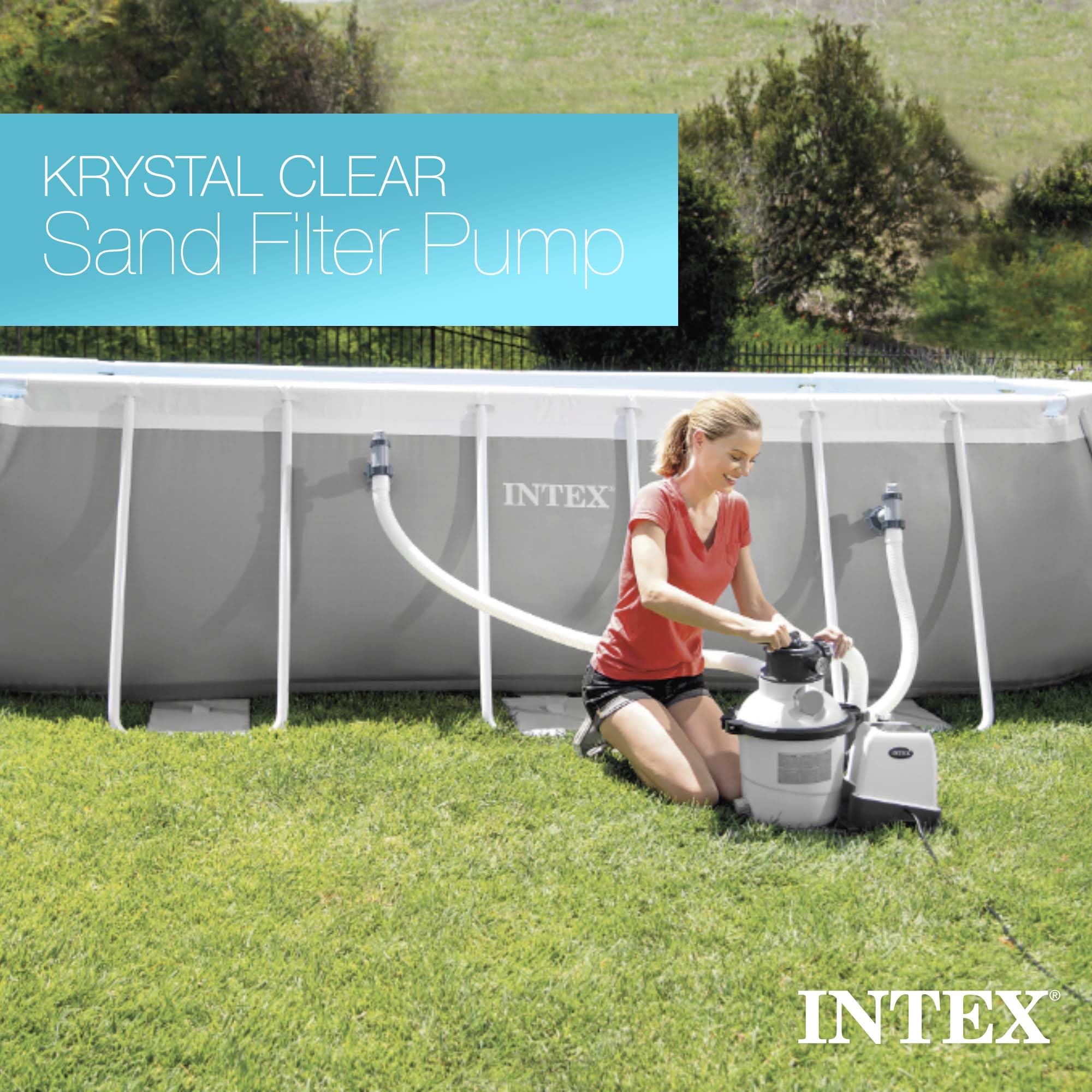 Intex 26651EG 3000 GPH Above Ground Pool Sand Filter Pump with Automatic Timer - Powerful Filtration for Inground & Above Ground Swimming Pools, Spas, and Backyard Water Features