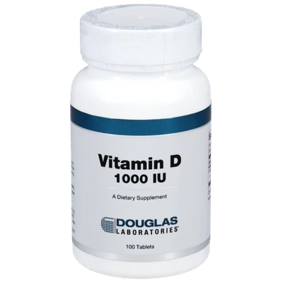 Douglas Labs Vitamin D3 1000 IU (25 mcg) Supplement - Supports Bone Health, Immune System & Mood - for Adults & Kids - Daily Use at Home or Travel