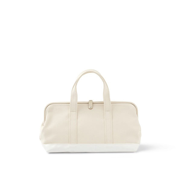 Vintage Doctor's Bag Handbag for Women - Elegant Ecru & White Leather Crossbody Purse - Perfect for Work, Travel, and Everyday Use