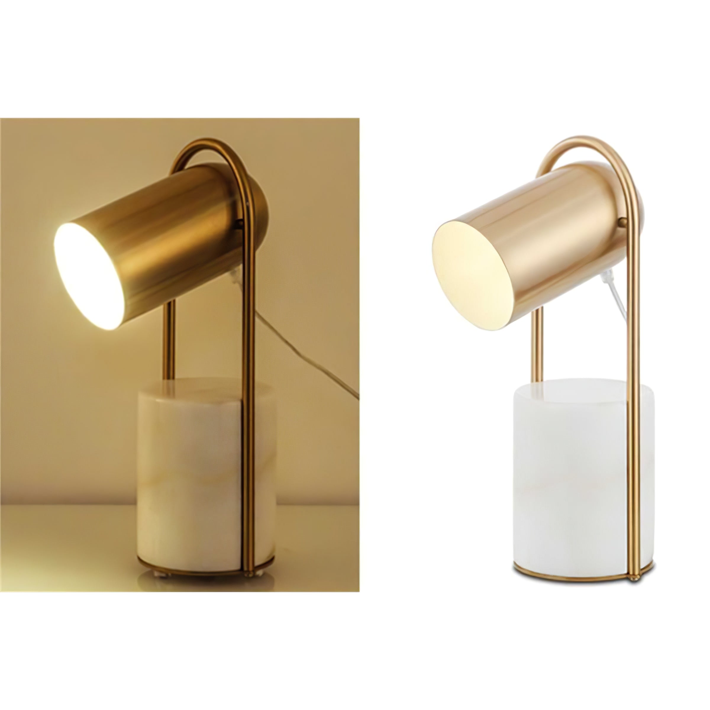 Modern Canister Table Lamp - Adjustable LED Desk Light for Home Office, Bedroom & Living Room - Stylish Nightstand Lamp with Dimmable Warm White Light for Reading & Relaxing