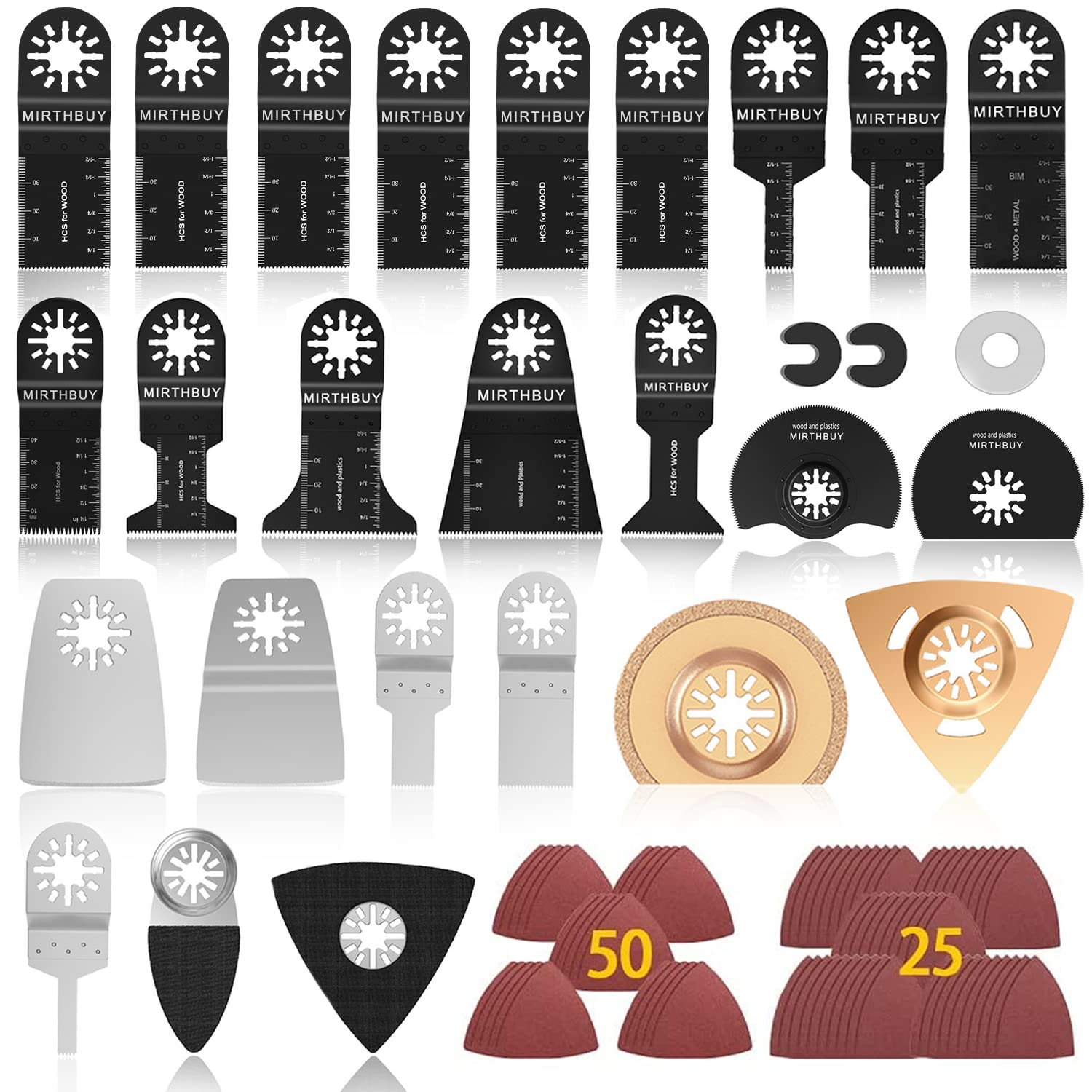 100-Piece Oscillating Saw Blade Accessory Kit - Multi-Tool Blades for Fein Multimaster, Dremel, Makita, Einhell - Perfect for Wood, Metal & Drywall Cutting
