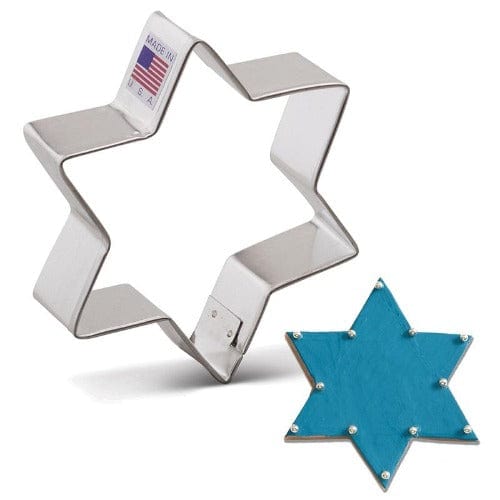 Ann Clarke Star of David Cookie Cutter - Stainless Steel Jewish Holiday Baking Decorations for Hanukkah, Purim & Rosh Hashanah Cookies