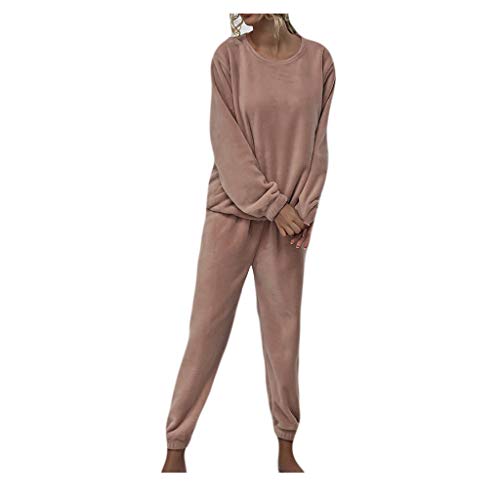 Women's Flannel Pajama Set - Soft Lounge Wear 2-Piece Pants & Top (Pink, Medium) | Cozy Winter Sleepwear & Relaxing Home Outfit