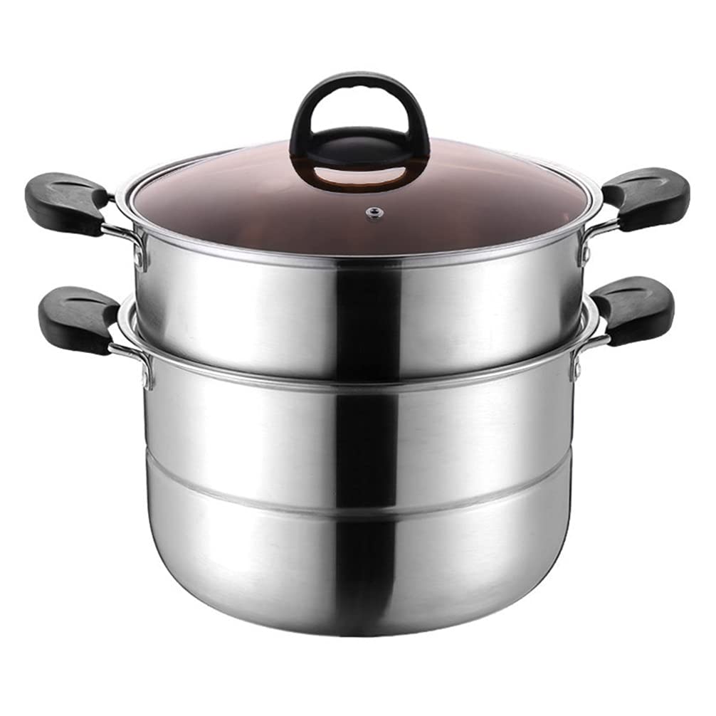 1pc Stainless Steel Soup Pot Steamer Pot - Multi-Functional Cooking Pot for Soup, Steaming & Food Prep | Durable Kitchen Cookware Stockpot | Perfect for Home Cooking, Meal Prep & Restaurant Use