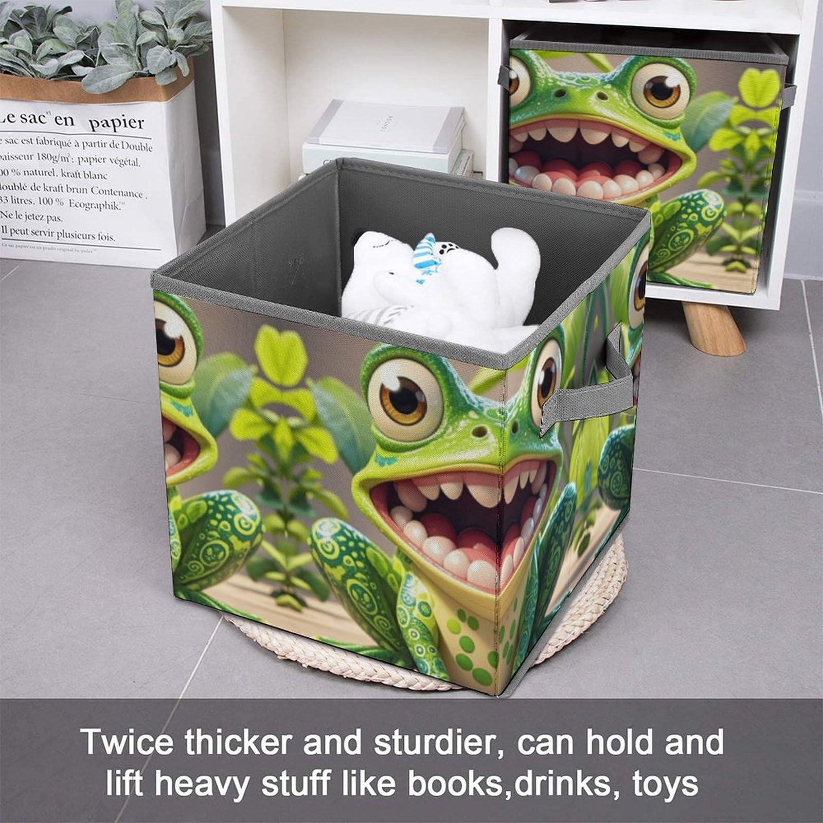 Large Collapsible Storage Bin with Handles - 10.6