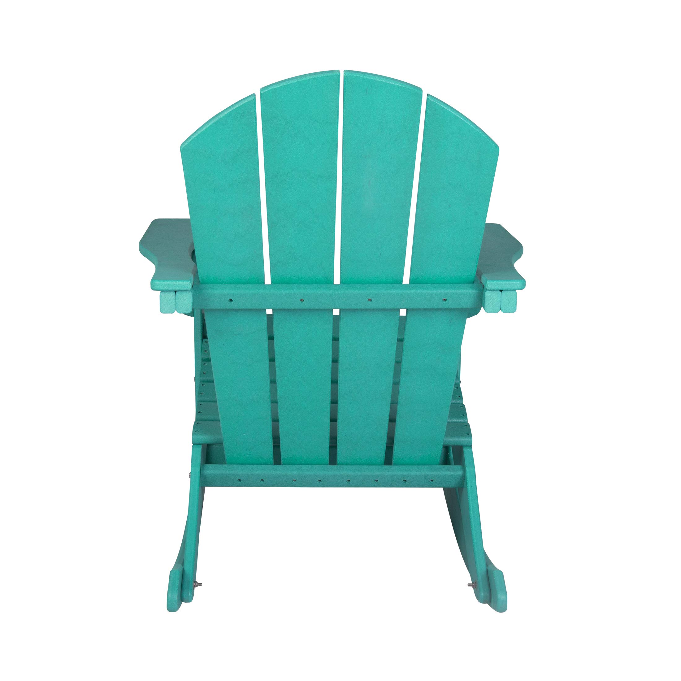 WO Home Furniture 4-Piece Patio Rocking Chair Set - Classic Outdoor HDPE Rocking Chairs with UV & Weather Resistance (Turquoise) - Perfect for Backyard, Garden, Poolside & Porch Relaxation