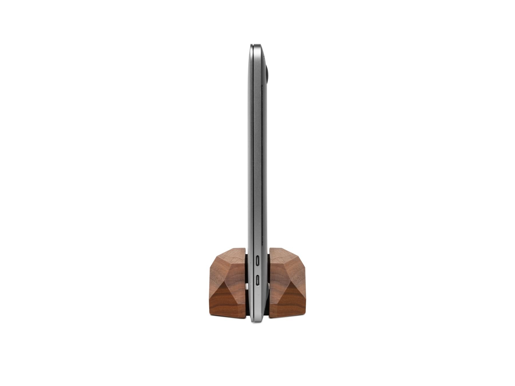 Premium Oakywood Vertical Laptop Stand - Adjustable Walnut & Oak Wooden Dock for MacBook Pro/Air, iPad - Handmade Computer Stand for Home & Office Workspace Organization