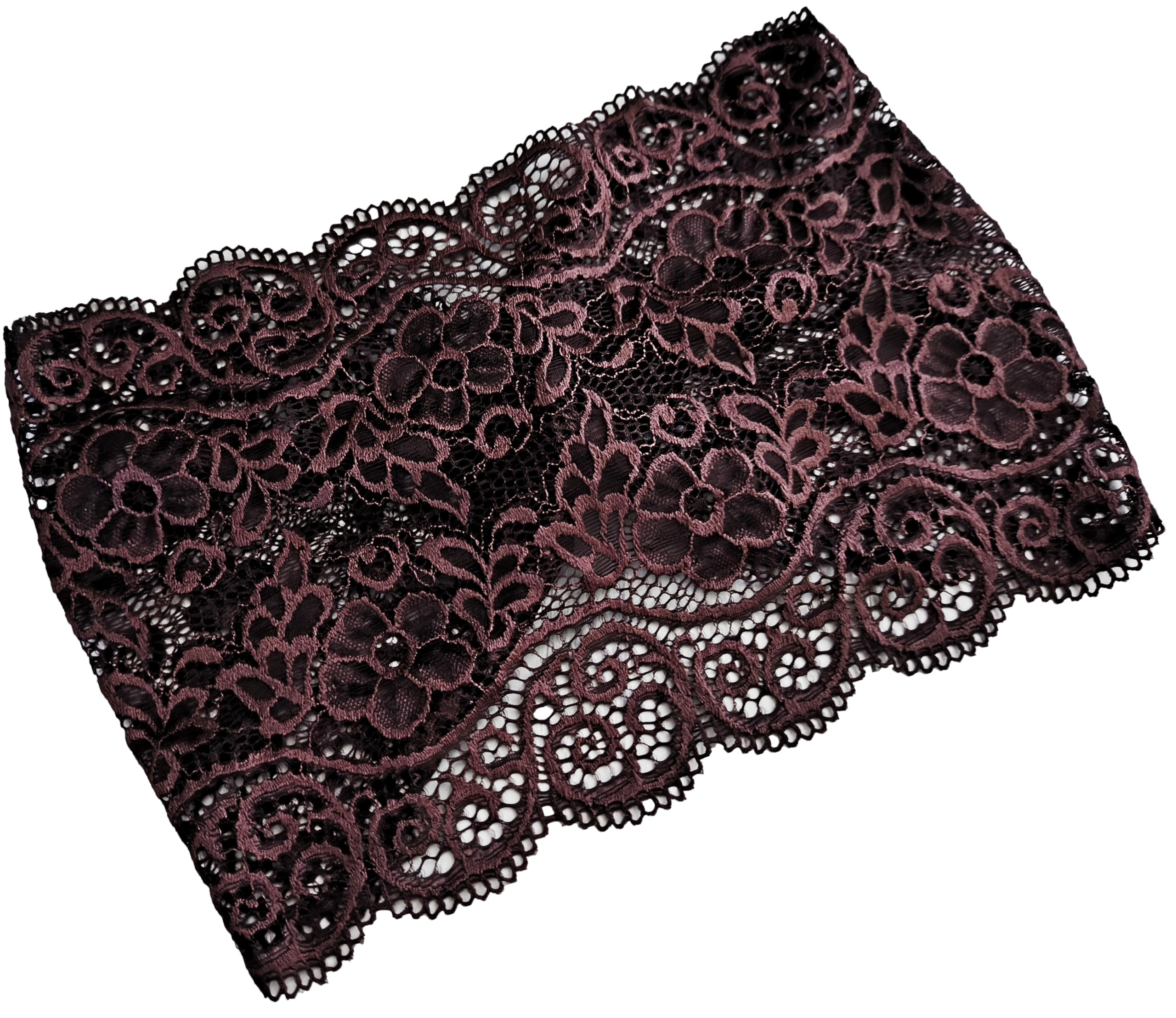 Women's Stretch Lace Headbands - Wide Turban Headwraps for Yoga, Workout & Everyday Wear - Soft & Comfortable Hair Accessories (Brown) - Perfect for Gym, Running, Sports and Fashion Styling