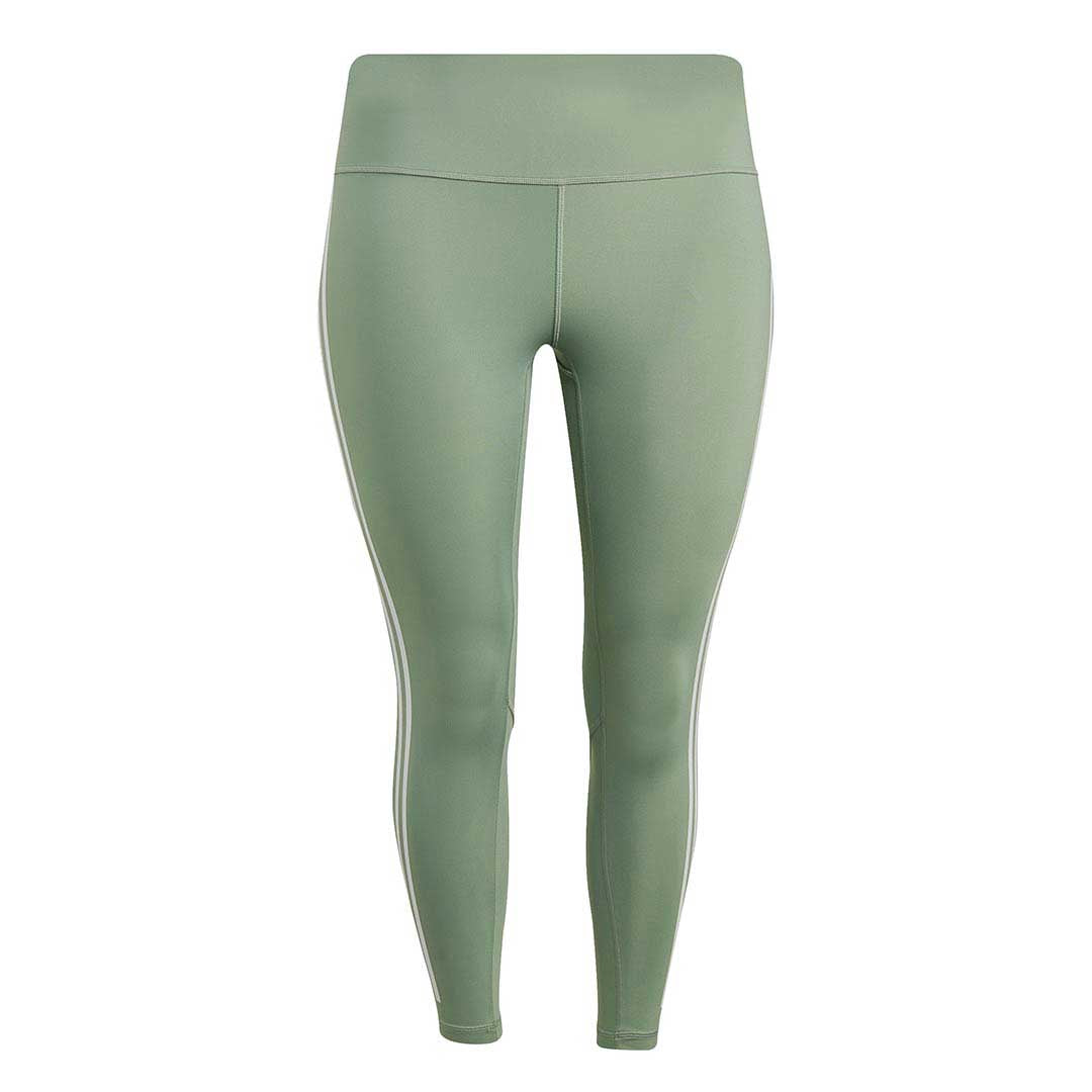 Adidas Women's Optime Trainicons 3 Stripes 7/8 Leggings - Plus Size High Waist Yoga Pants for Running, Workout & Gym (HR5454) - Perfect for Fitness, Yoga & Casual Wear