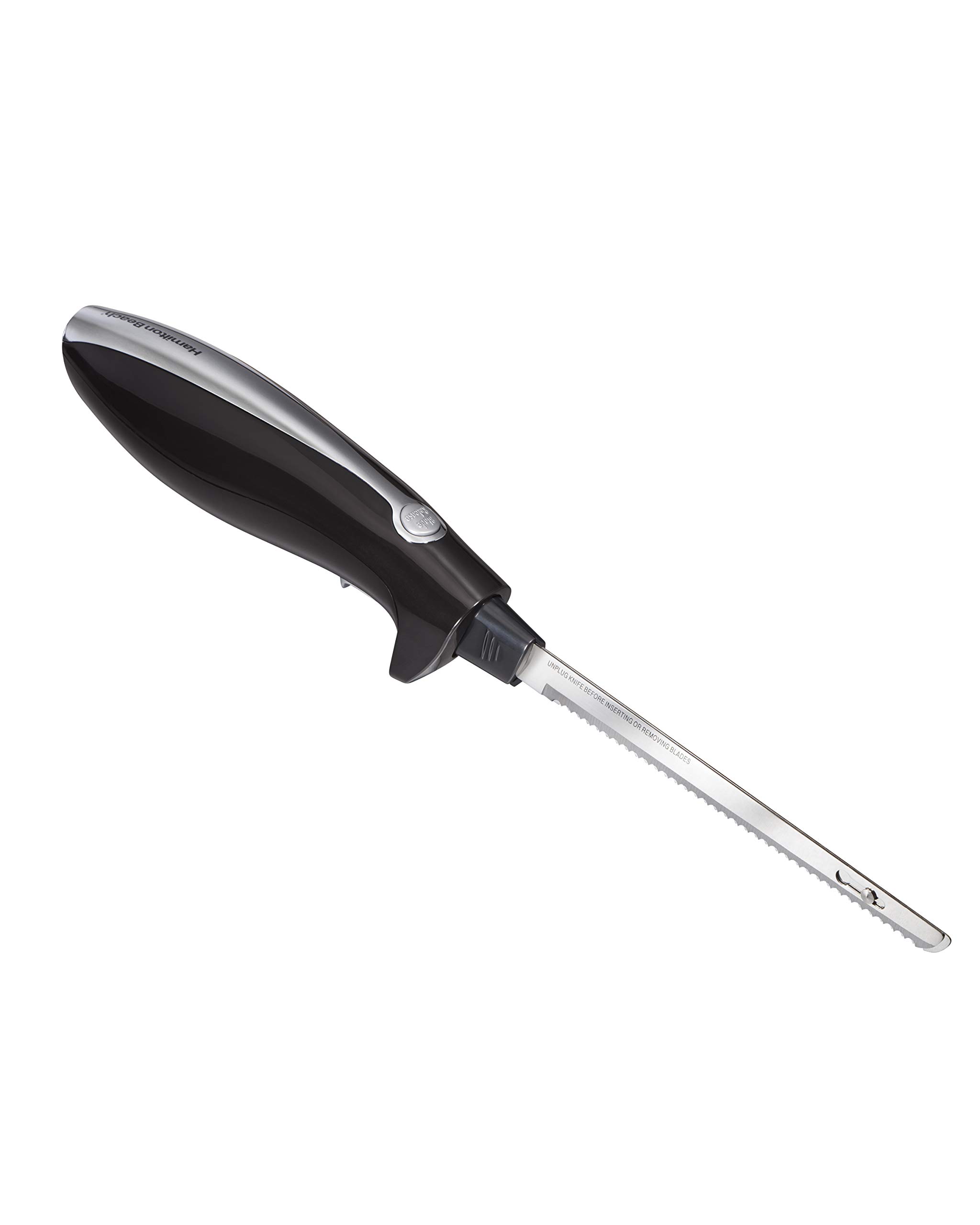 Hamilton Beach Black Chrome Classic Electric Knife - 2-Pack Set for Effortless Slicing | Perfect for Roasts, Turkey, Bread & Holiday Meals | Premium Kitchen Cutting Tool
