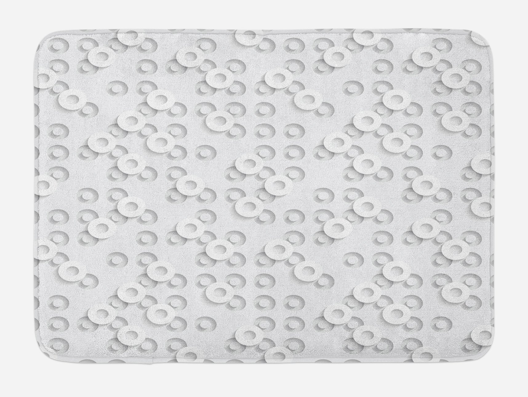 Ambesonne Geometric Circle Bath Mat with Non-Slip Backing, Soft Plush Bathroom Decor, 30.2
