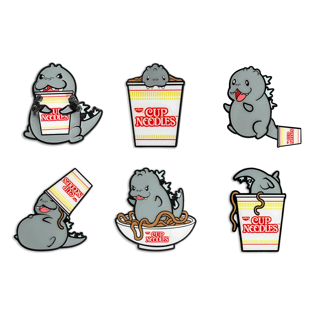 Nissin Cup Noodles x Godzilla 1.5 Premium Collectible Pin Series - Limited Edition Anime Merchandise for Fans & Collectors - Perfect for Cosplay, Conventions & Display