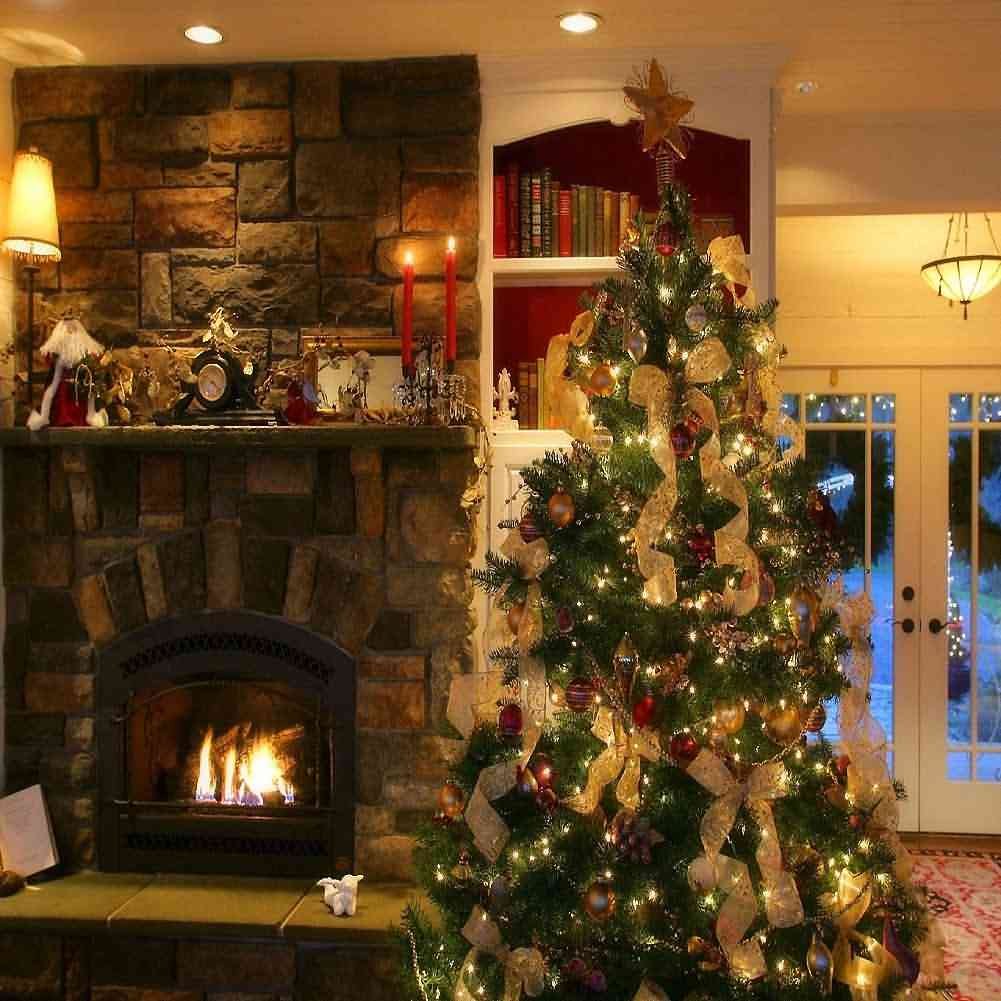 GladsBuy 10'x10' Christmas Backdrop - Photography Background for Xmas Eve & Parties