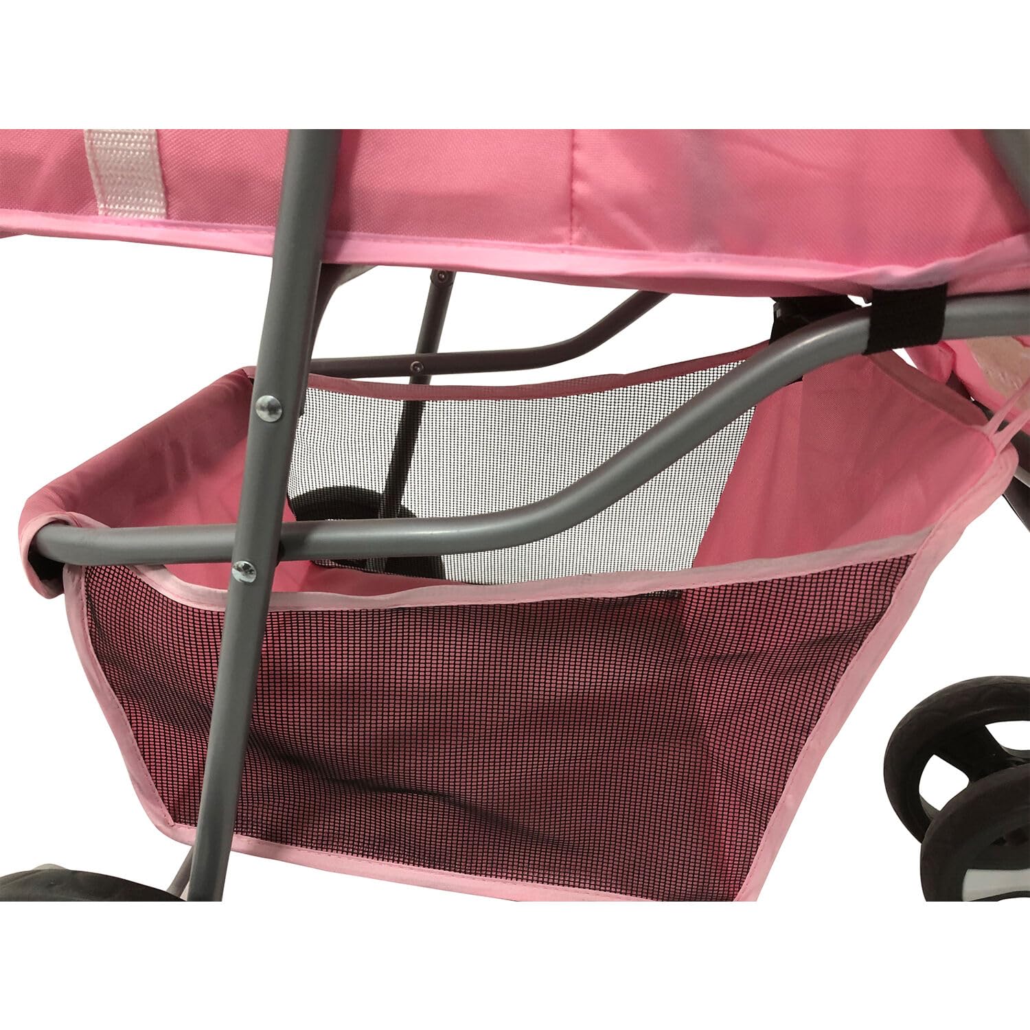 Critter Sitters 3-Wheel Jogging Dog Stroller - Lightweight Pet Stroller for Medium Dogs & Cats Up to 33lbs with Storage Basket & Cup Holders - Perfect for Running, Walking, Shopping & Outdoor Adventures (Pink)
