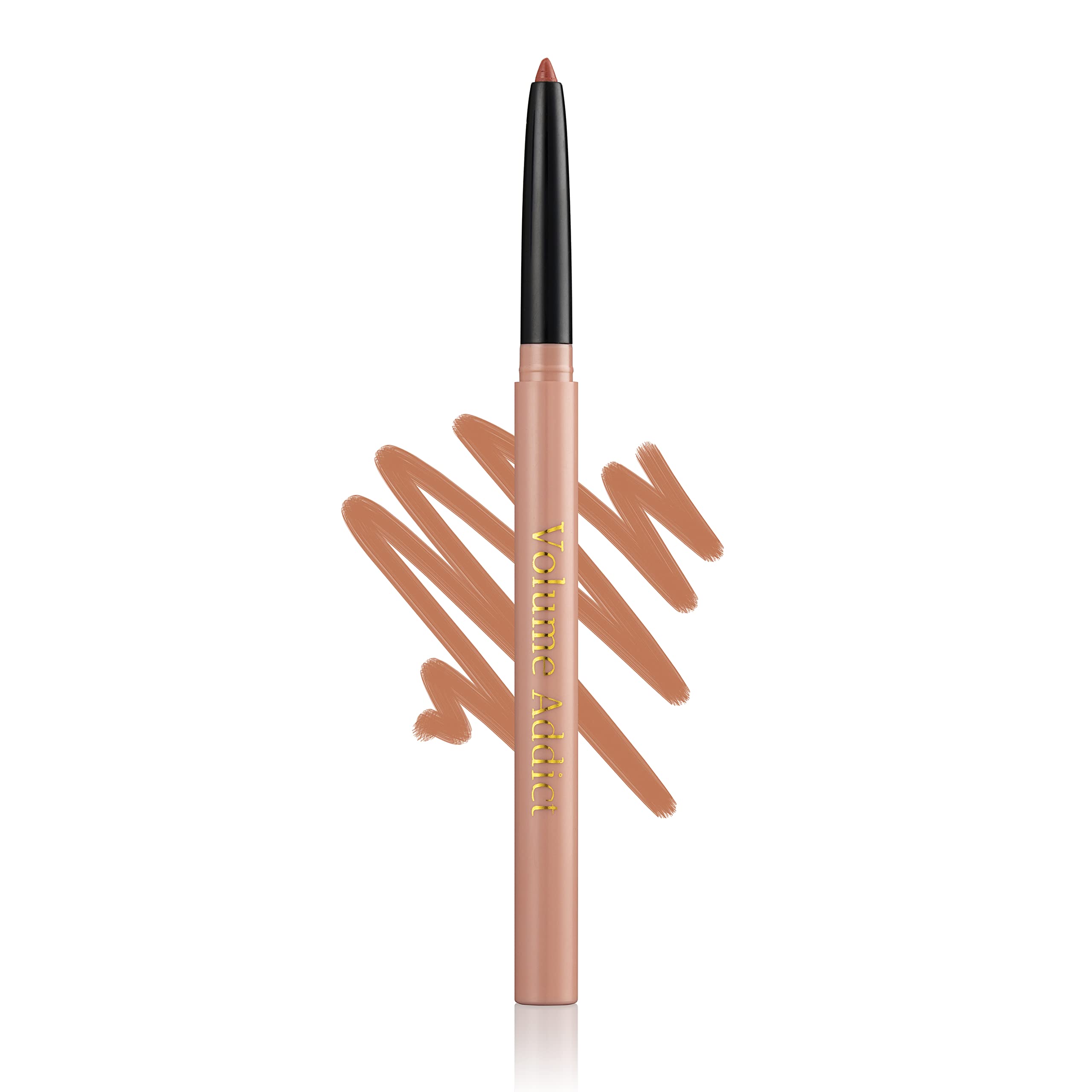 Volume Addict Luxury Lip Liner - Show Me Peaches Nude Lip Pencil & Lipstick | Long-Lasting Matte Finish for Everyday Wear & Special Occasions