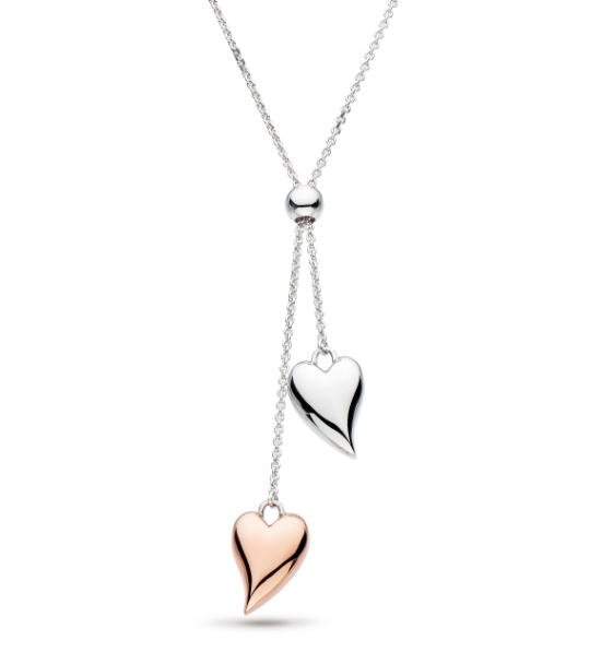 Desire Lust Blush Lariat Heart Necklace - Romantic Valentine's Day Gift for Her, Dainty Layering Jewelry for Date Night & Special Occasions
