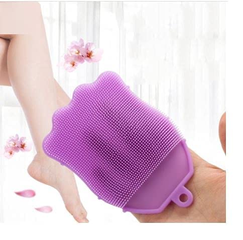 SONIQE Silicone Body Scrubber & Exfoliating Brush - Super Soft Shower Loofah with Rebound Sponge for Deep Cleansing - Gentle Skin Care for Women, Men & Kids - Multi Color (Pack of 1) - Perfect for Daily Shower, Spa & Sensitive Skin Care Routine