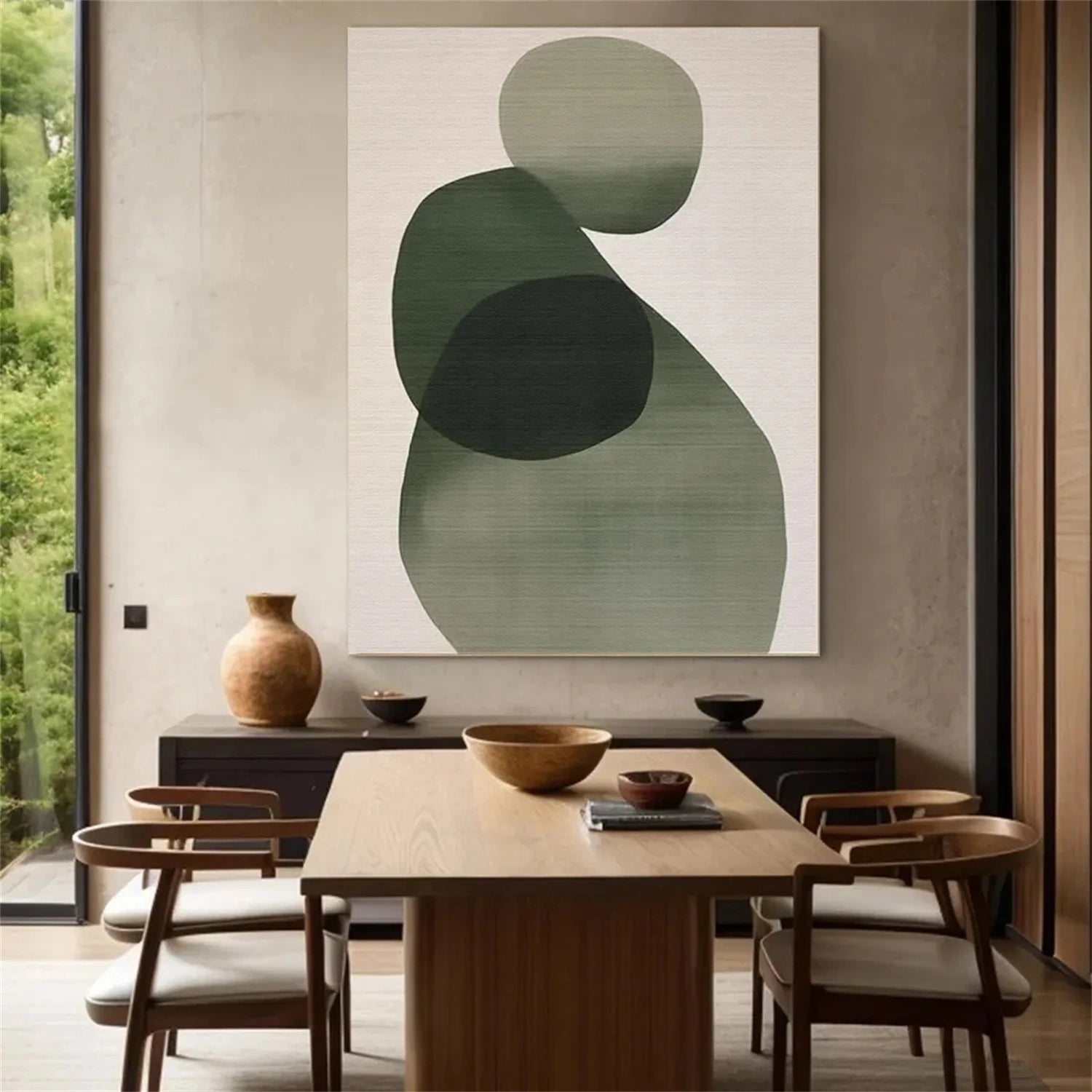 Blue & Green Abstract Canvas Wall Art #BG089 - Modern Home Decor for Living Room, Bedroom & Office