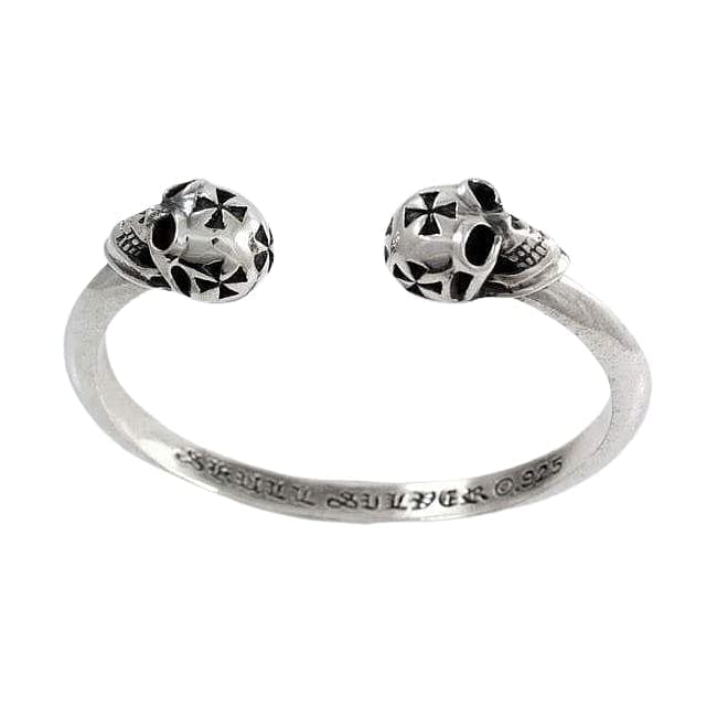 Skull Cross Sterling Silver Men's Biker Cuff Bracelet - Gothic Punk Jewelry for Motorcycle Riders & Rock Fashion Lovers - Perfect for Biker Gangs, Concerts and Edgy Street Style